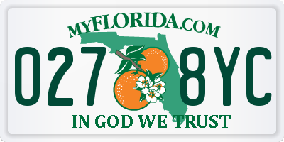 FL license plate 0278YC