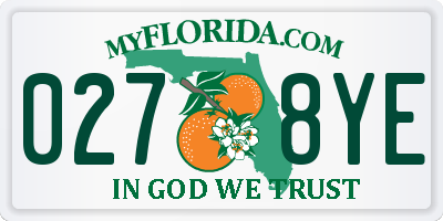 FL license plate 0278YE