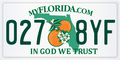 FL license plate 0278YF