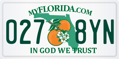 FL license plate 0278YN