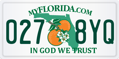 FL license plate 0278YQ