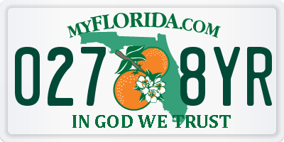 FL license plate 0278YR