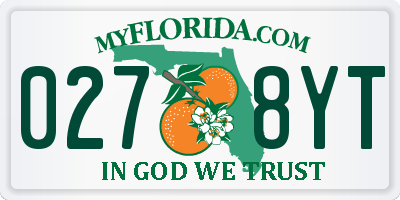 FL license plate 0278YT