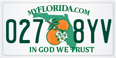 FL license plate 0278YV