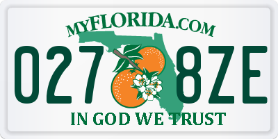 FL license plate 0278ZE