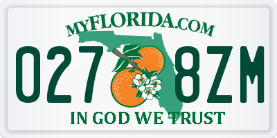 FL license plate 0278ZM