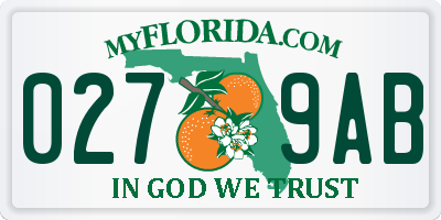 FL license plate 0279AB