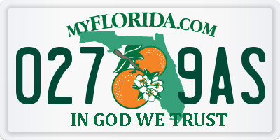 FL license plate 0279AS