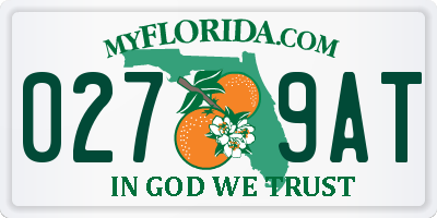 FL license plate 0279AT