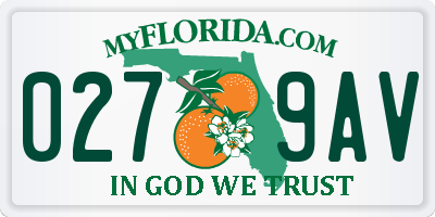 FL license plate 0279AV