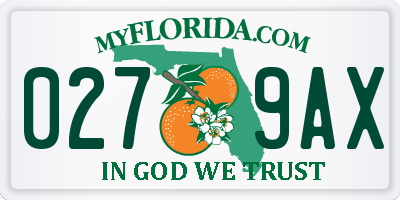 FL license plate 0279AX
