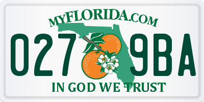 FL license plate 0279BA
