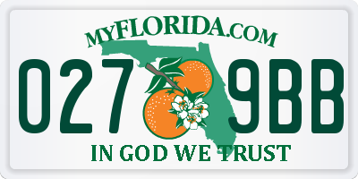 FL license plate 0279BB