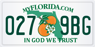 FL license plate 0279BG