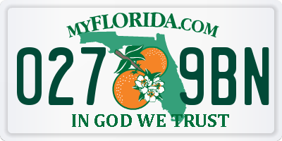 FL license plate 0279BN
