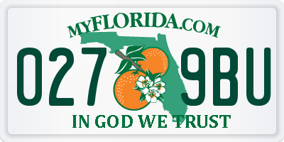 FL license plate 0279BU