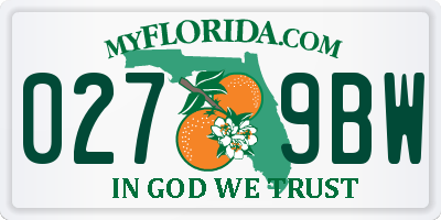 FL license plate 0279BW