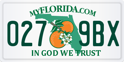 FL license plate 0279BX