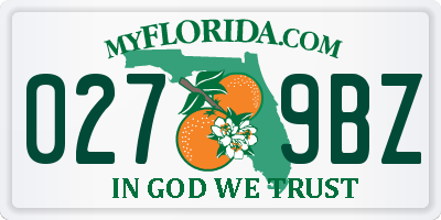FL license plate 0279BZ