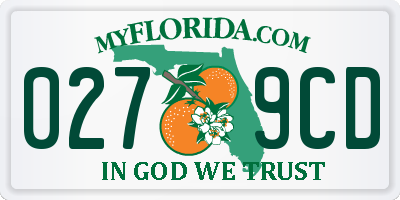 FL license plate 0279CD
