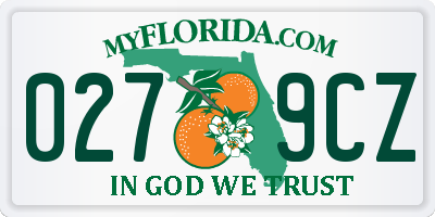 FL license plate 0279CZ