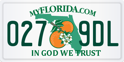 FL license plate 0279DL
