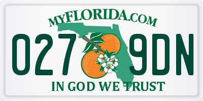 FL license plate 0279DN
