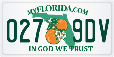 FL license plate 0279DV