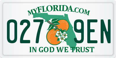 FL license plate 0279EN