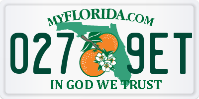FL license plate 0279ET