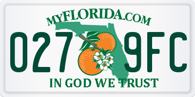 FL license plate 0279FC