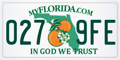 FL license plate 0279FE