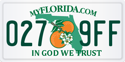 FL license plate 0279FF