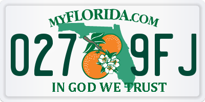 FL license plate 0279FJ