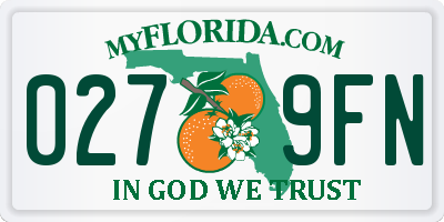 FL license plate 0279FN