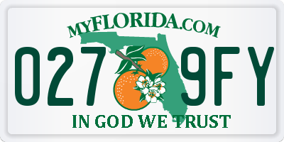 FL license plate 0279FY