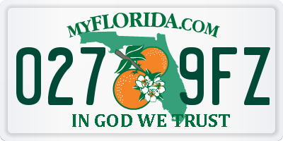 FL license plate 0279FZ