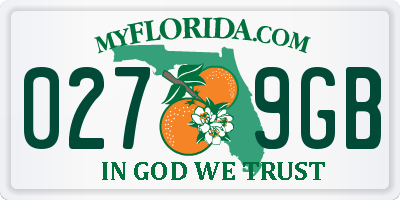 FL license plate 0279GB