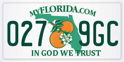 FL license plate 0279GC