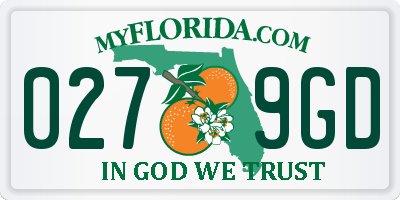 FL license plate 0279GD