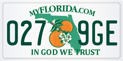 FL license plate 0279GE