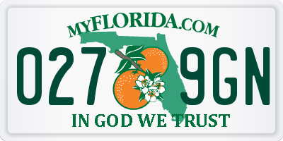 FL license plate 0279GN