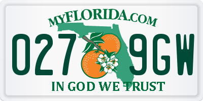 FL license plate 0279GW
