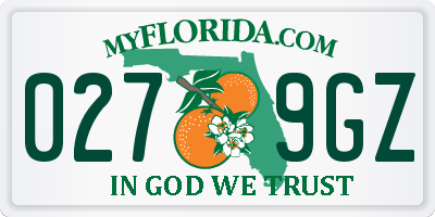 FL license plate 0279GZ