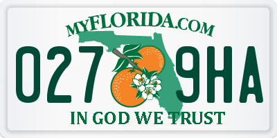 FL license plate 0279HA