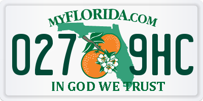 FL license plate 0279HC