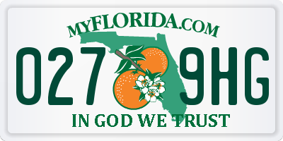 FL license plate 0279HG