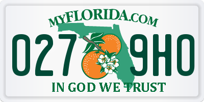 FL license plate 0279HO