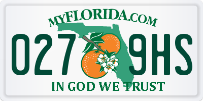 FL license plate 0279HS