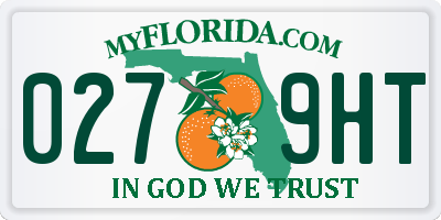 FL license plate 0279HT
